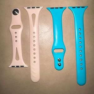 2 pack 38mm Apple Watch band - pink and teal.
